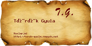 Török Gyula névjegykártya